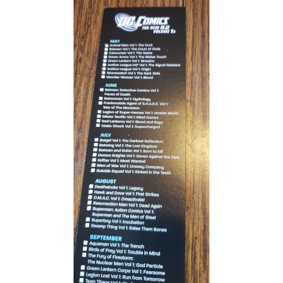 DC Comics The New 52 Crossover Promo Bookmark Checklist Superman Batman JLA - Picture 6 of 6